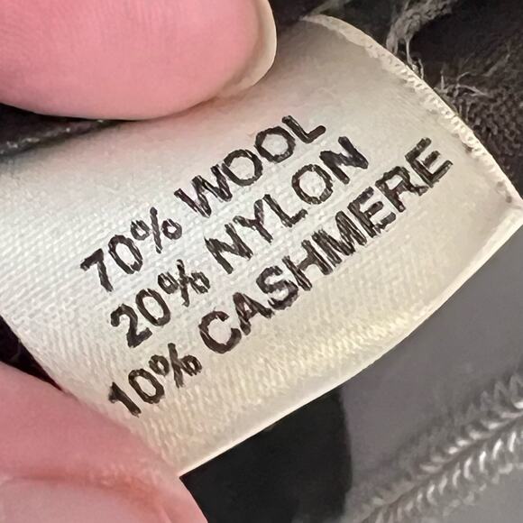 Vintage 90s Jones NY Coat Gray Wool Cashmere Long Hooded Jacket Sz Large - Picture 11 of 12